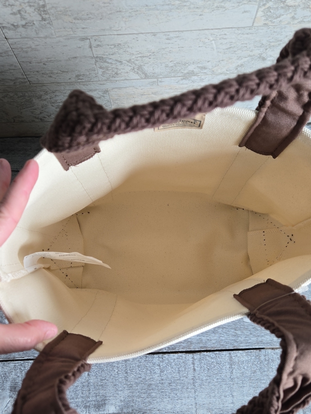 NWT L.L. Bean Japan Boat And Tote Edition Web Handle Bag Canvas Brown Small - Picture 5 of 9